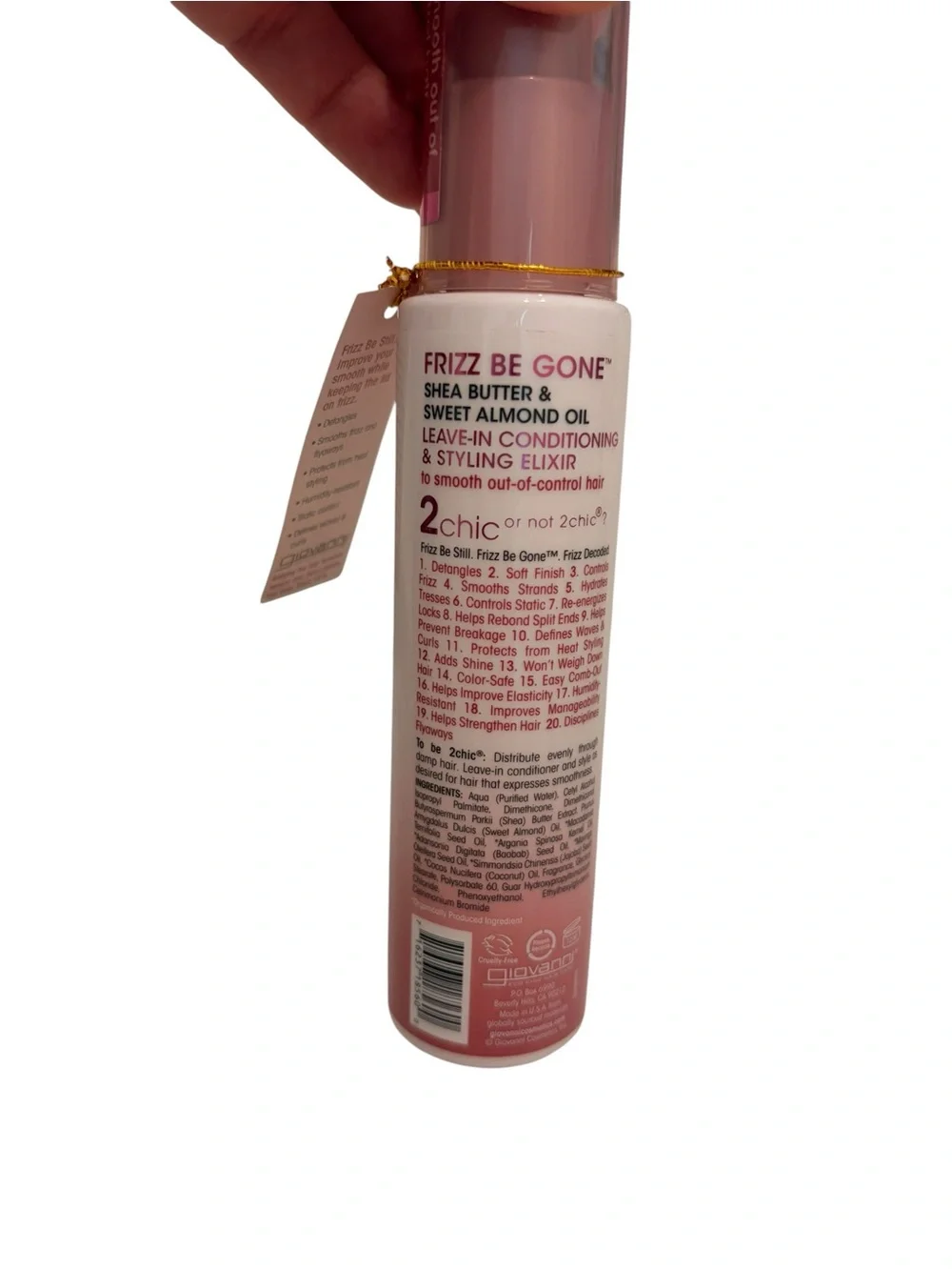 NWT- 2 Chic Frizz Be Gone Leave-In Conditioning Elixir - Pink